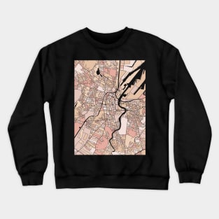 Belfast Map Pattern in Soft Pink Pastels Crewneck Sweatshirt